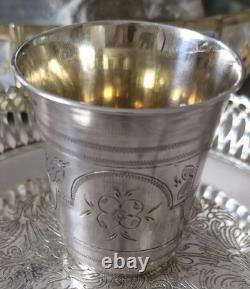 EXQUISITE Antique Imperial Russian Silver Shot Cup 1875