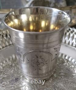EXQUISITE Antique Imperial Russian Silver Shot Cup 1875