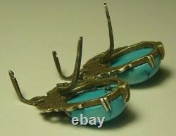 Earrings 84 Silver Turquoise Imperial Russian 1908