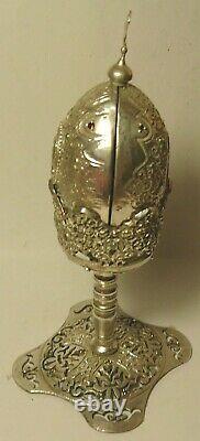 Easter Egg Box 84 Silver Imperial Russian Moscow 1909 Emerald Garnet