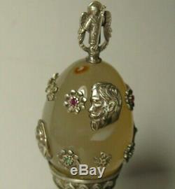 Egg Silver 84 Diamonds Nicholas II Imperial Russian 1901