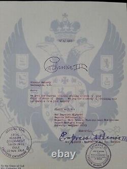 Empress Catherine III Russia Poland Signed Royal Document Russian Crown Royalty