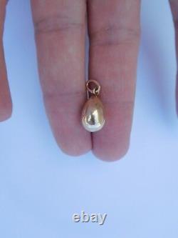 Extremely Rare Imperial Russian 14K 56 Zolotnik Gold Easter Egg Pendant Charm