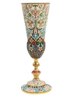 Extremely Rare Russian Imperial Enamel Goblet, Feodor Ruckert