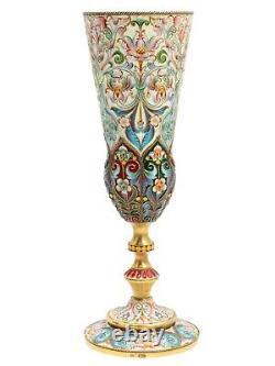 Extremely Rare Russian Imperial Enamel Goblet, Feodor Ruckert