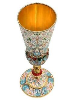 Extremely Rare Russian Imperial Enamel Goblet, Feodor Ruckert