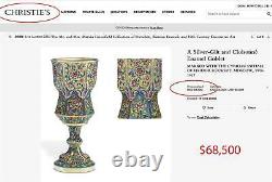 Extremely Rare Russian Imperial Enamel Goblet, Feodor Ruckert