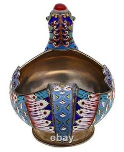 Extremely Rare Russian Imperial Enamel Kovsh, Feodor Ruckert