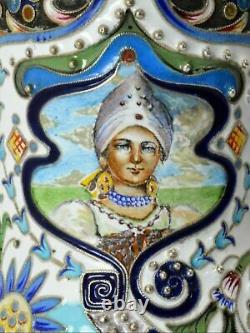 Extremely Rare Russian Imperial Enamel Vase, Feodor Ruckert