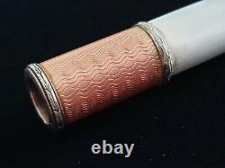 FABERGE Antique Imperial Enamel Guilloche 56 Gold Cigarette Holder Case Cheroot