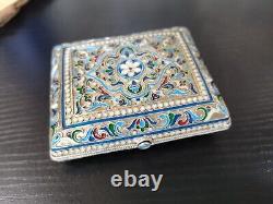 FABERGE Antique Russian Imperial cloisonné Enamel Cigarette Case Box