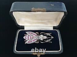 FABERGE Brooch Antique Imperial Russian 56 Gold 14K Diamond Ruby Romanov Jewelry