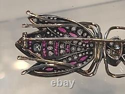 FABERGE Brooch Antique Imperial Russian 56 Gold 14K Diamond Ruby Romanov Jewelry