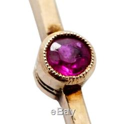 FABERGE Imperial Russian Gold Brooch 14K Rare Antique Pin Ruby Pearl Jewelry RU