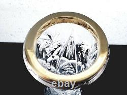 FABERGE Imperial Russian Lead Cut Crystal Bud Flower Vase 84 Silver Rim