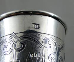 FINE ANTIQUE IMPERIAL RUSSIAN 84 SILVER NIELLO CUP BEAKER ARCHITECTURAL Moscow