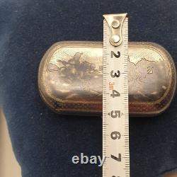 FINE ANTIQUE IMPERIAL RUSSIAN SILVER wallet 84 CHERNI Cossack 1879