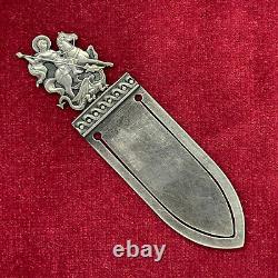 Faberge Imperial Russian 88 Silver Bookmark with Image of St. George