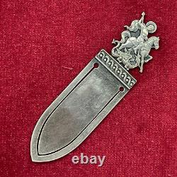 Faberge Imperial Russian 88 Silver Bookmark with Image of St. George