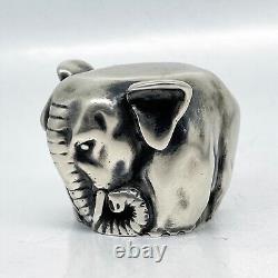 Faberge Imperial Russian 88 Silver Elephant Figurine Cup (Julius Rappoport)