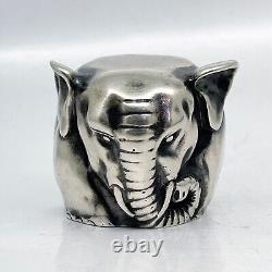 Faberge Imperial Russian 88 Silver Elephant Figurine Cup (Julius Rappoport)