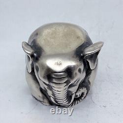 Faberge Imperial Russian 88 Silver Elephant Figurine Cup (Julius Rappoport)