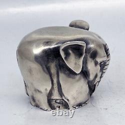 Faberge Imperial Russian 88 Silver Elephant Figurine Cup (Julius Rappoport)