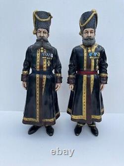 Faberge Rare Bronze Imperial Russian Cossack Guard Antique Gold Gilt Enamel 1912