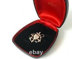 Faberge design IMPERIAL Russian 84 Silver Brooch with Turquoise in Gold