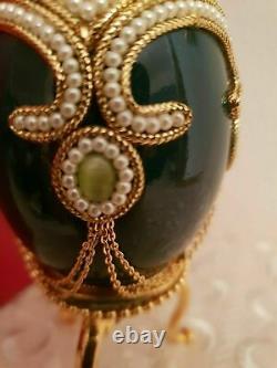 Fabrege Antique Imperial Russian Faberge Goose egg Music Jewelry box 24k Gold HM