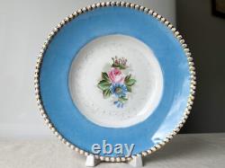 Fine Antique Imperial Russian Porcelain Plate Kuznetsov Factory Hand Painted 19c