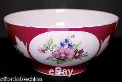GARDNER 19th Century Imperial Russian Porcelain Red Bowl With Flowers