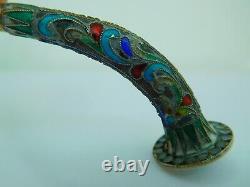 Gorgeous Rare Russian Imperial Solid Silver & Enamel Pipe Bowl