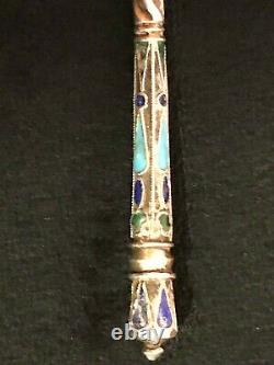 Great Spoon Cloisonne Enamel Silver 84 Dmitriy Nikolaev Russian Imperial Antique