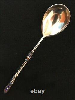 Great Spoon Cloisonne Enamel Silver 84 Gustav Klingert Russian Imperial Antiques