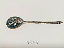 Great Spoon Cloisonne Enamel Silver 84 Gustav Klingert Russian Imperial Antiques