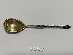 Great Spoon Cloisonne Enamel Silver 84 Gustav Klingert Russian Imperial Antiques