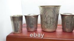 HUGE LOT Imperial Russian 84 Sterling Silver Vodka Shot Cup Date Moscow