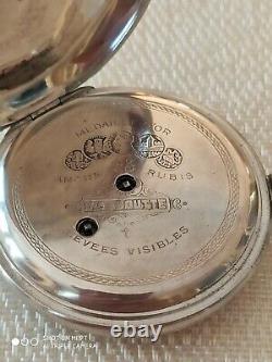 H. Moser Qte Boutte Antique Imperial Russian Silver Poket Watch 57 mm working
