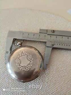 H. Moser Qte Boutte Antique Imperial Russian Silver Poket Watch 57 mm working