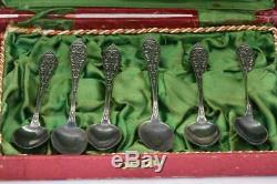 Historical Imperial Russian Grachev's silver 6 spoons set for Tsar Nicholas II