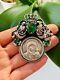 Huge Antique Russian Imperial Sterling Silver 84 Women Jewelry Pendant Icon 32gr