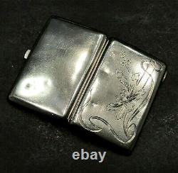 IMPERIAL RUSSIAN ANTIQUE 1908-17 CIGARETTE CASE STERLING SILVER 84 (. 875) wt. 96g