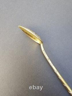 IMPERIAL RUSSIAN SILVER 84 NIELLO TEASPOON E. B. 1850's COLLECTABLES RARE FIND