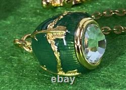 Imperial Faberge Rosebud Egg (Green) with Rosebud & Pendant In Box with COA