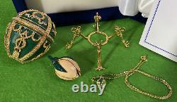 Imperial Faberge Rosebud Egg (Green) with Rosebud & Pendant In Box with COA