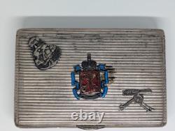 Imperial Russian 84 SilverCigarette Case St Petersburg Machine Gun Franz Ferdina
