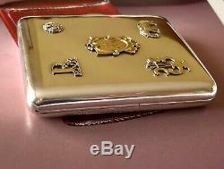 Imperial Russian 84 Silver Cigarette Case With Overlays 1908-1917