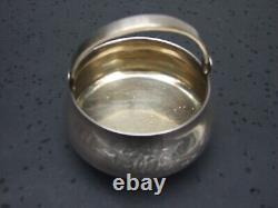 Imperial Russian 84 Silver Sugar Basket Engraved w Handle Moscow C. 1895 AA B. C