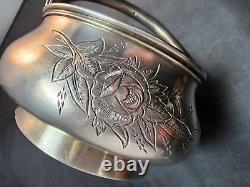 Imperial Russian 84 Silver Sugar Basket Engraved w Handle Moscow C. 1895 AA B. C